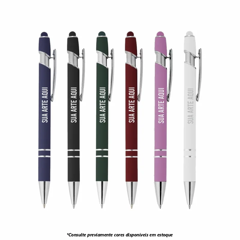 Caneta de metal touch personalizada com logotipo